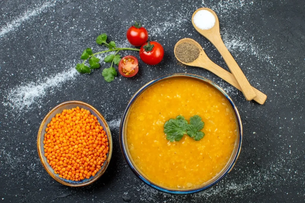 The healthy Lebanese lentil soup recipe with spices