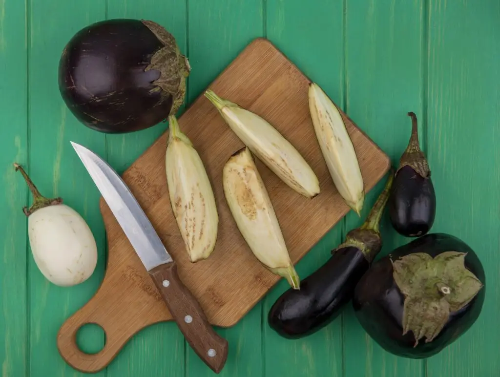 preparing the eggplant for baba ganoush recipe