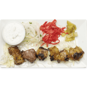 Tender filet lamb kebab infused with aromatic Mediterranean spices.