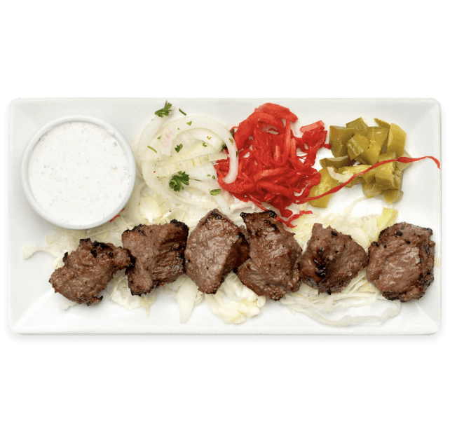 Mediterranean beef steak kabob