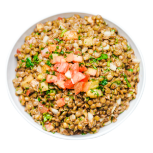 Tangy and tender Mediterranean lentil salad