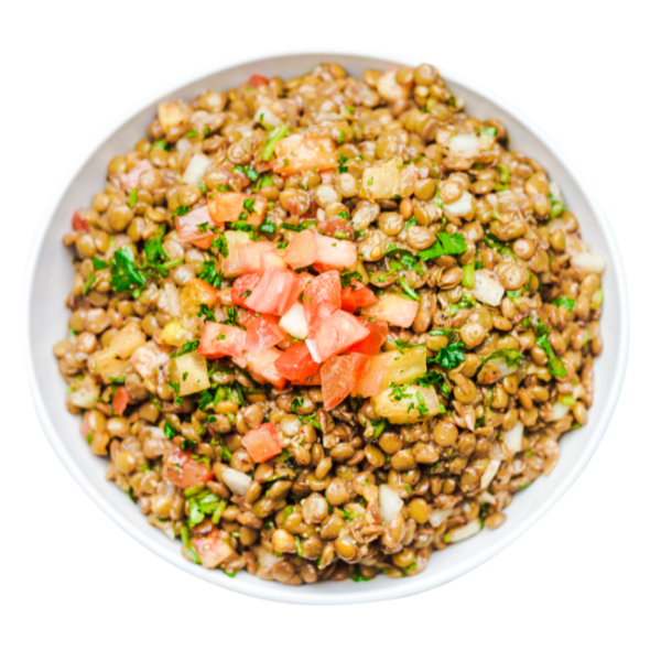 Tangy and tender Mediterranean lentil salad