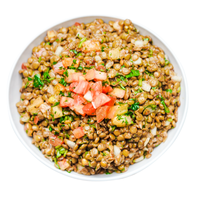 Tangy and tender Mediterranean lentil salad