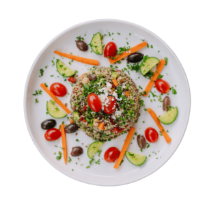 Healthy and zesty quinoa vegetable salad