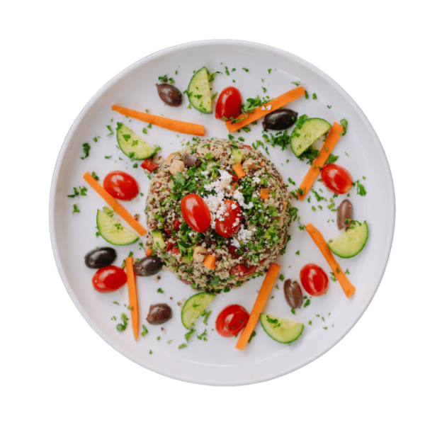 Healthy and zesty quinoa vegetable salad