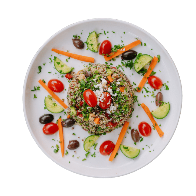 Healthy and zesty quinoa vegetable salad