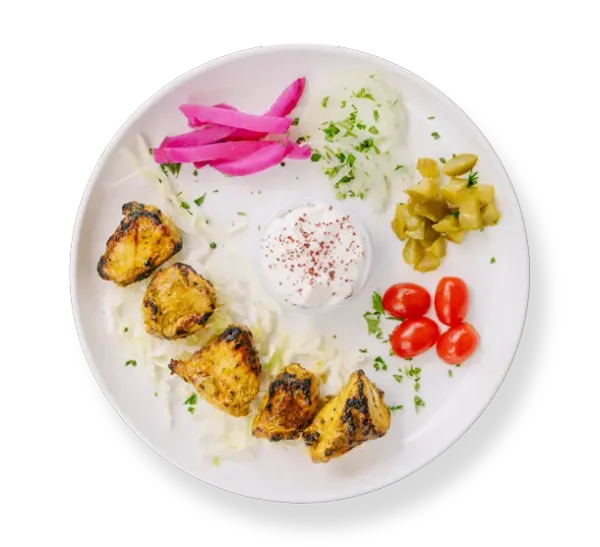 Saffron chicken kebab - Aladdin Mediterranean Cuisine
